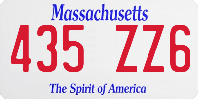 MA license plate 435ZZ6