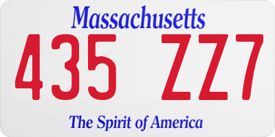 MA license plate 435ZZ7
