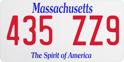 MA license plate 435ZZ9
