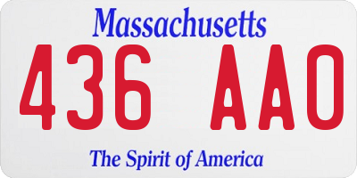 MA license plate 436AA0