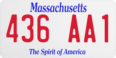 MA license plate 436AA1