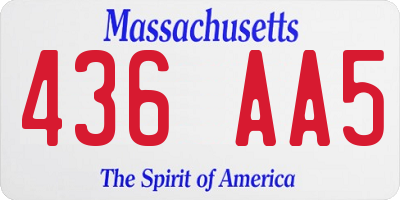 MA license plate 436AA5