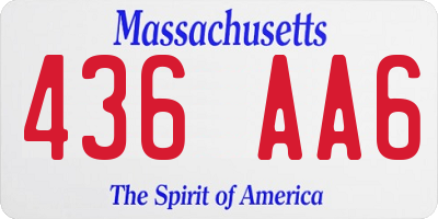 MA license plate 436AA6