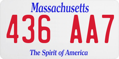 MA license plate 436AA7