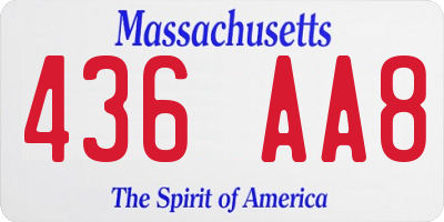 MA license plate 436AA8