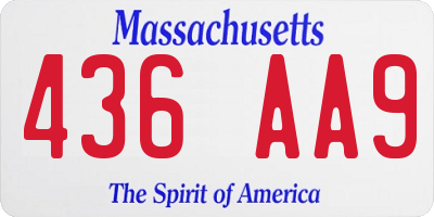MA license plate 436AA9