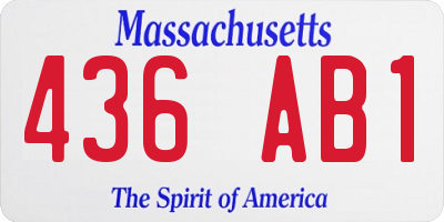 MA license plate 436AB1
