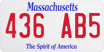 MA license plate 436AB5