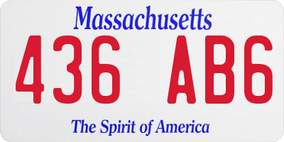 MA license plate 436AB6