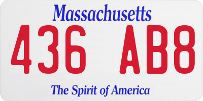 MA license plate 436AB8