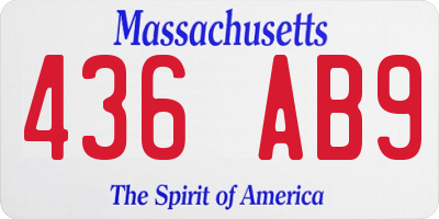 MA license plate 436AB9