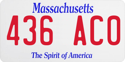 MA license plate 436AC0