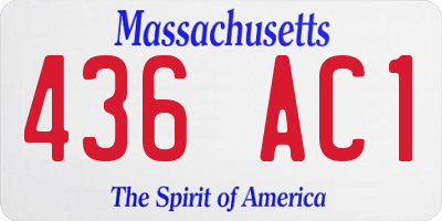 MA license plate 436AC1