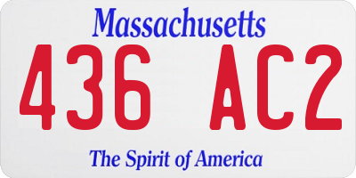 MA license plate 436AC2