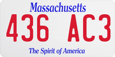 MA license plate 436AC3