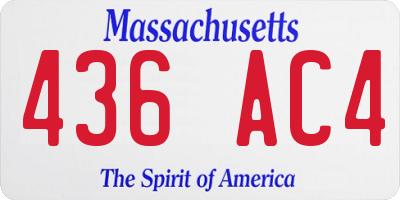 MA license plate 436AC4