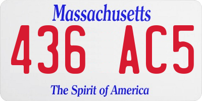 MA license plate 436AC5