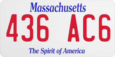 MA license plate 436AC6