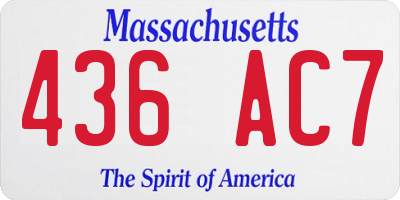 MA license plate 436AC7