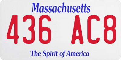 MA license plate 436AC8