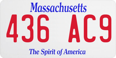MA license plate 436AC9