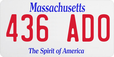 MA license plate 436AD0
