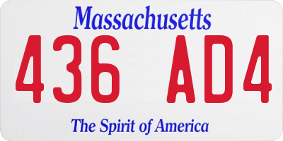 MA license plate 436AD4