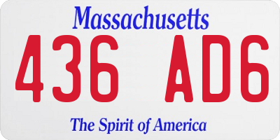 MA license plate 436AD6