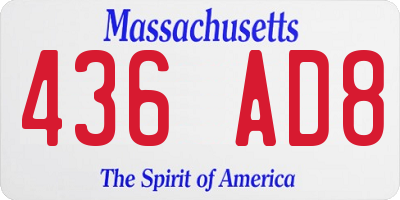 MA license plate 436AD8