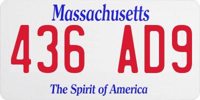 MA license plate 436AD9