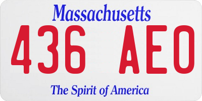 MA license plate 436AE0