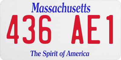 MA license plate 436AE1