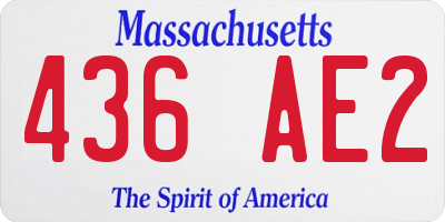 MA license plate 436AE2