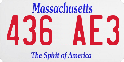 MA license plate 436AE3