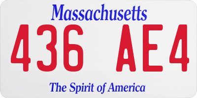 MA license plate 436AE4