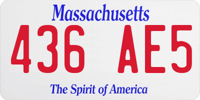 MA license plate 436AE5