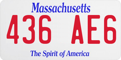 MA license plate 436AE6