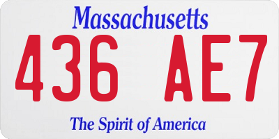 MA license plate 436AE7