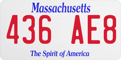 MA license plate 436AE8