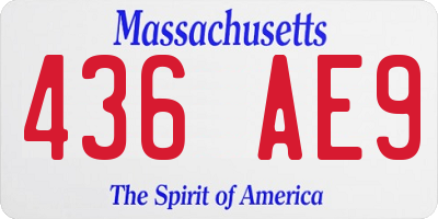 MA license plate 436AE9