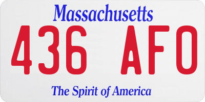 MA license plate 436AF0