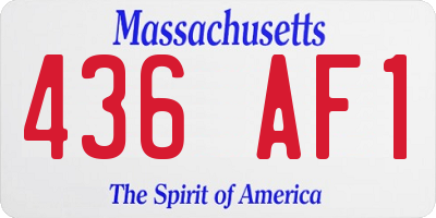 MA license plate 436AF1