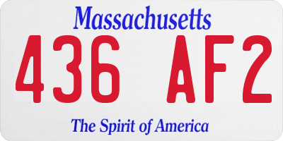 MA license plate 436AF2