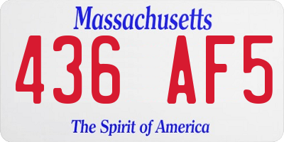 MA license plate 436AF5