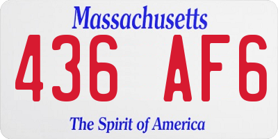 MA license plate 436AF6