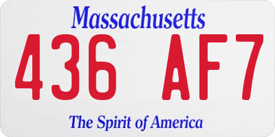 MA license plate 436AF7