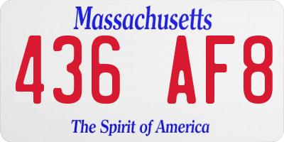 MA license plate 436AF8