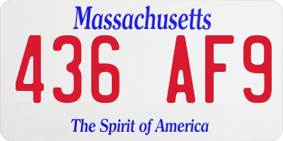 MA license plate 436AF9