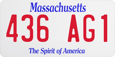 MA license plate 436AG1