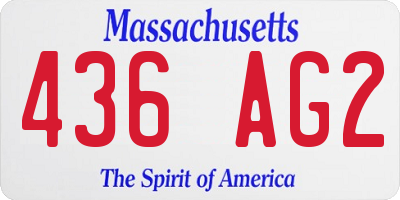 MA license plate 436AG2